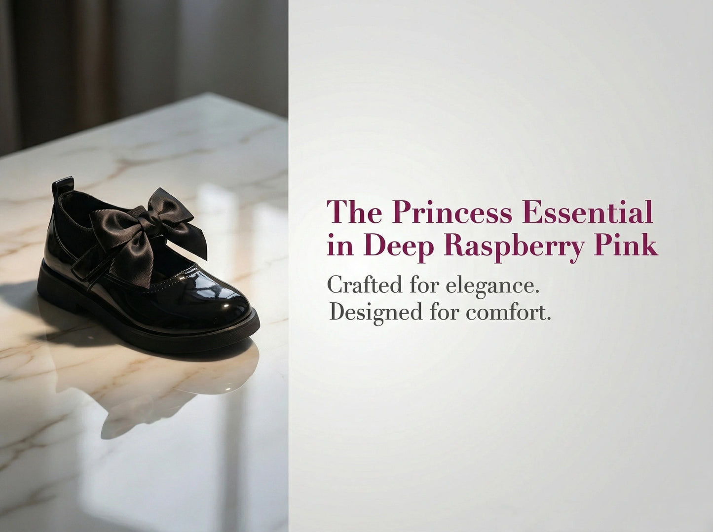 Reagan COMFY KIDS Kids Black Glossy Leather Shoes With Bow