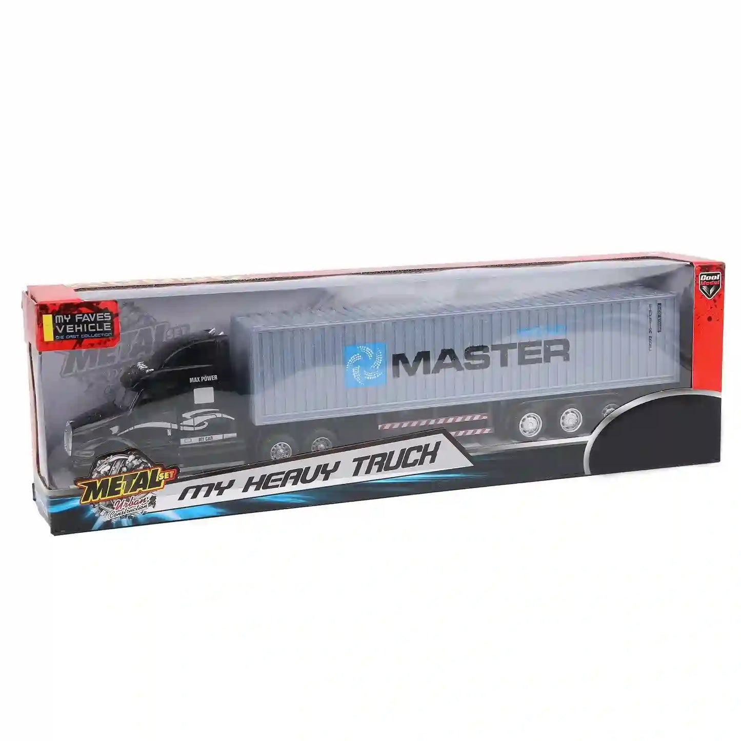 1:48 Alloy Container Car Model with Pull Back Function