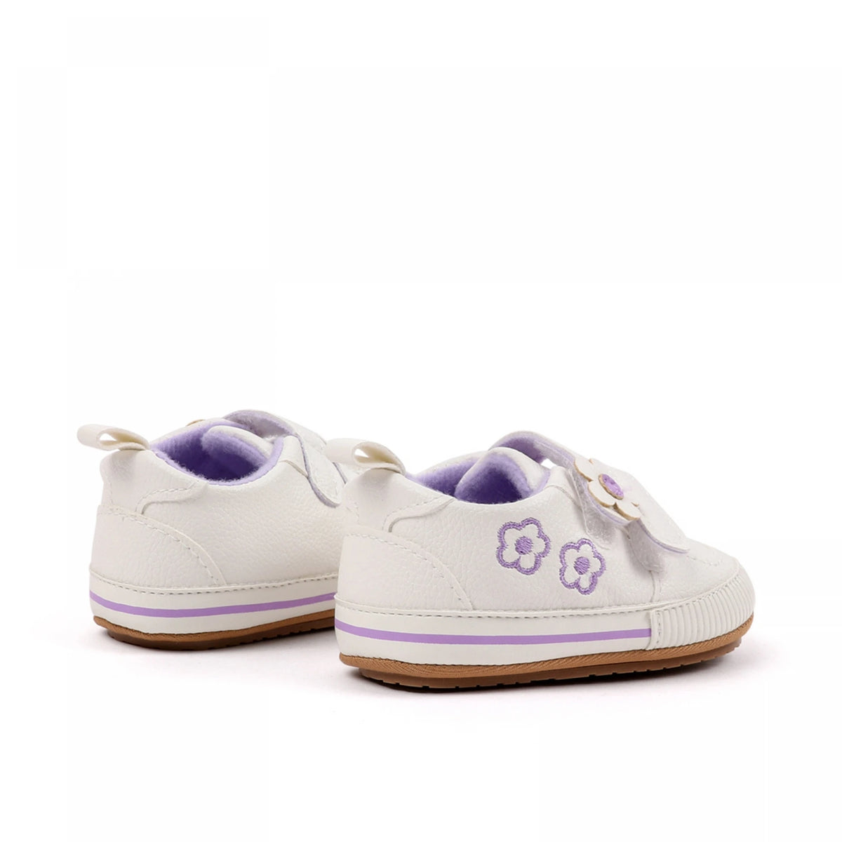 Citgeett Infant Baby Girls Shoes Soft Sole Floral Embroidery Hook-Loop Closure Non-slip Sneakers