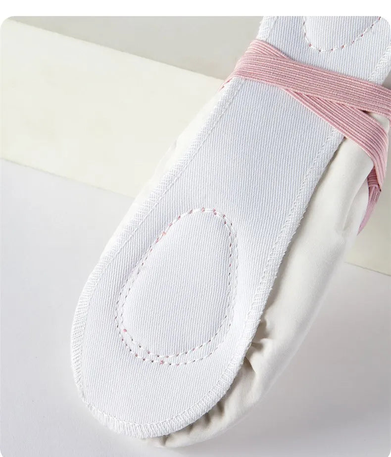 Girl Ballet Shoes Glitter Split-Sole Dance Slippers Toddler Kids Practice Shoes Flats Soft Lightweight  Elastic Laces Colorful