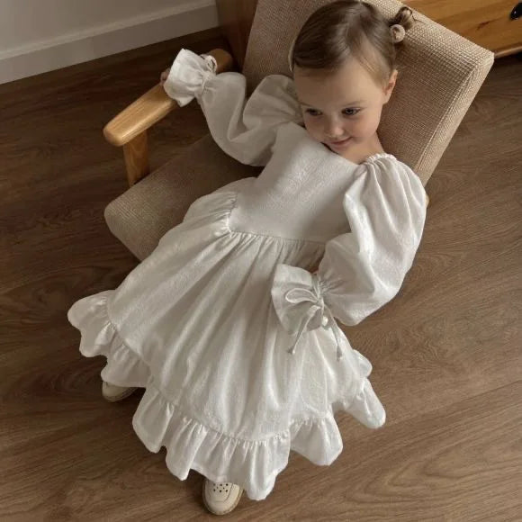 Girls' European and American Style 2025 Spring and Autumn New Princess Dress