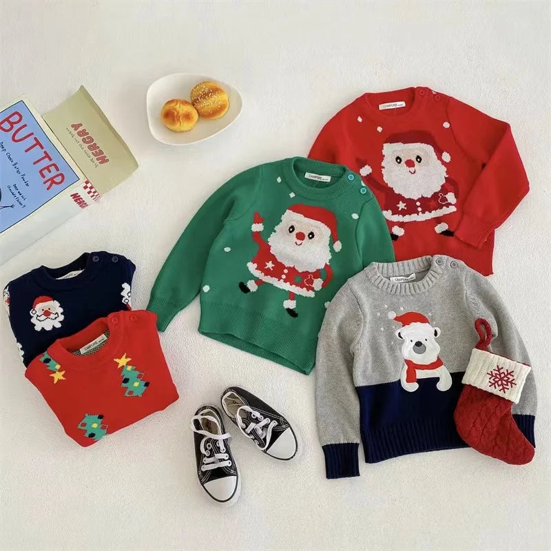 Wander Santa Claus Printed Pullover Knitted Sweater