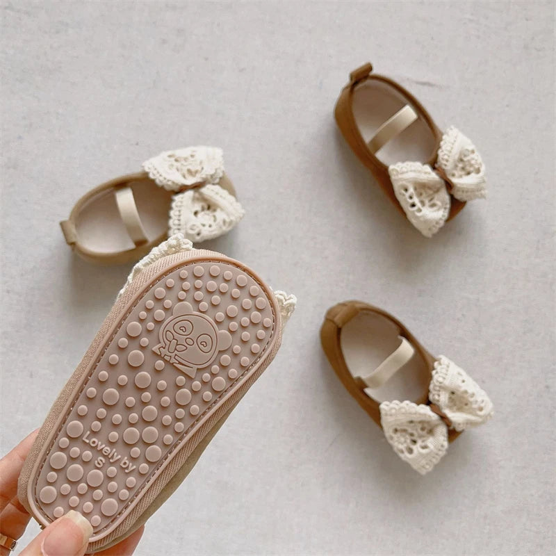 Baby Girls Shoes Autumn Winter Children Lace Bow Princess Shoes