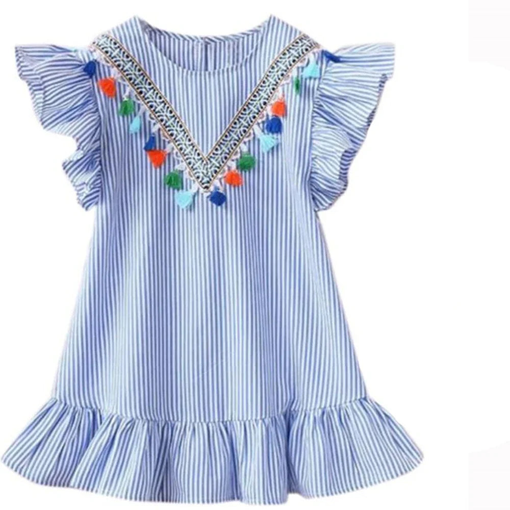 Manuela Girl Stripe Princess Dress Toddler Baby Dress