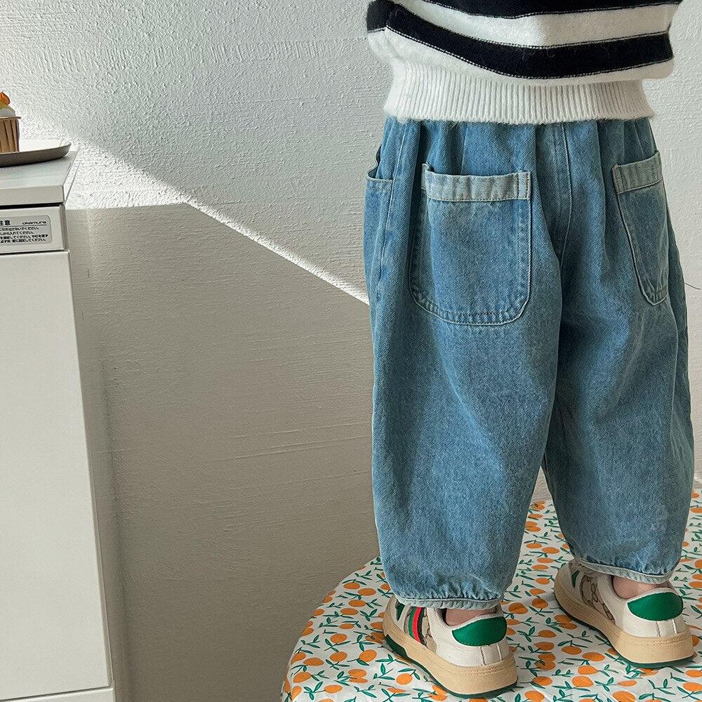 Samuel Harem Pants Fashion Wide Kids Denim Trousers Baby - GuGuTon baby store - Baby Fashion - Toddlers Outfits - Babies Outfits - Toddler Clothes - Kids Clothing - Newborn Clothes - Newborn Wear - Kids Wear - Trending Clothes - Trending Outfits - Fall Fashion - Winter Fashion - Girls Clothes - Boys Clothes - Babies Wear - Kids Accessories - KidsWear - Summer Clothes - Summer Fashion - Summer Trend - Falls Sweaters - Tops - Bottom - Jeans - Blouse - Dresses - Newborn Dresses - Toys