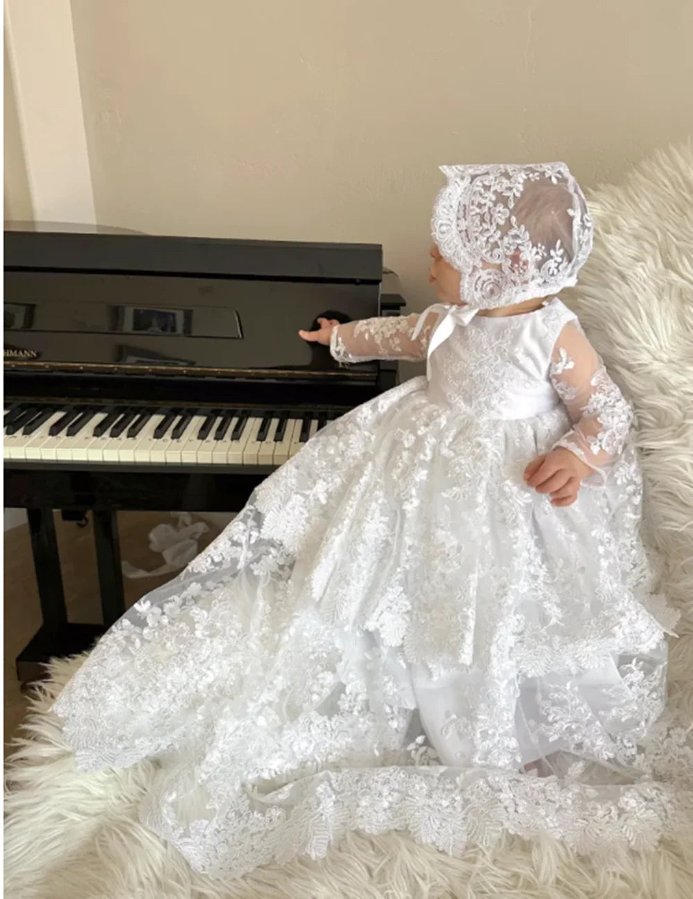 Baby Girls Christening Gowns Dresses Newborn Baby Baptism Dress