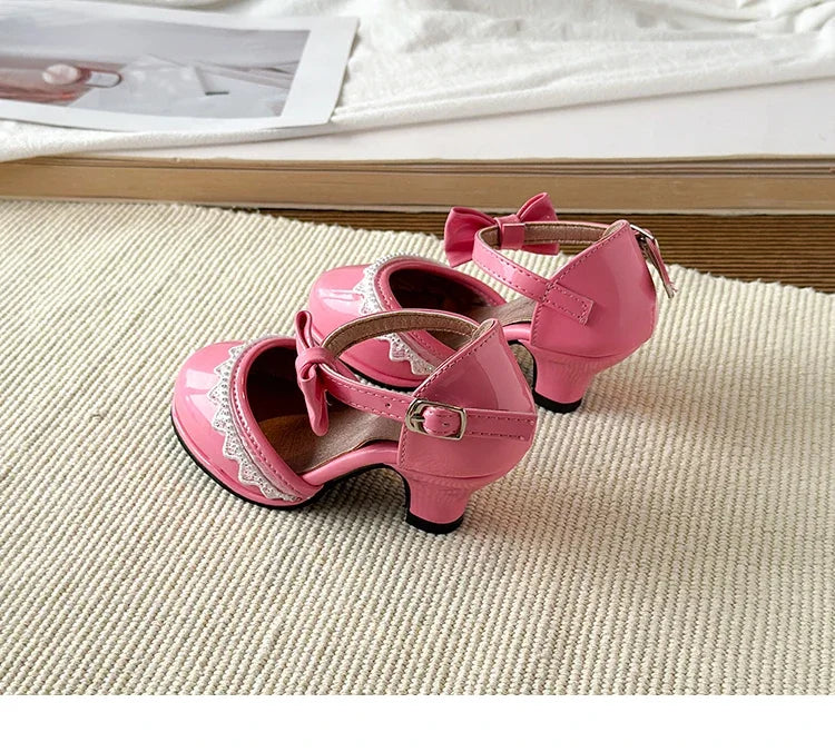 New Leather Shoes Fashion Versatile Comfort Girl Shoe Princess Exquisite Casual High-heeled Sandals Performance Classic Kid Shoe