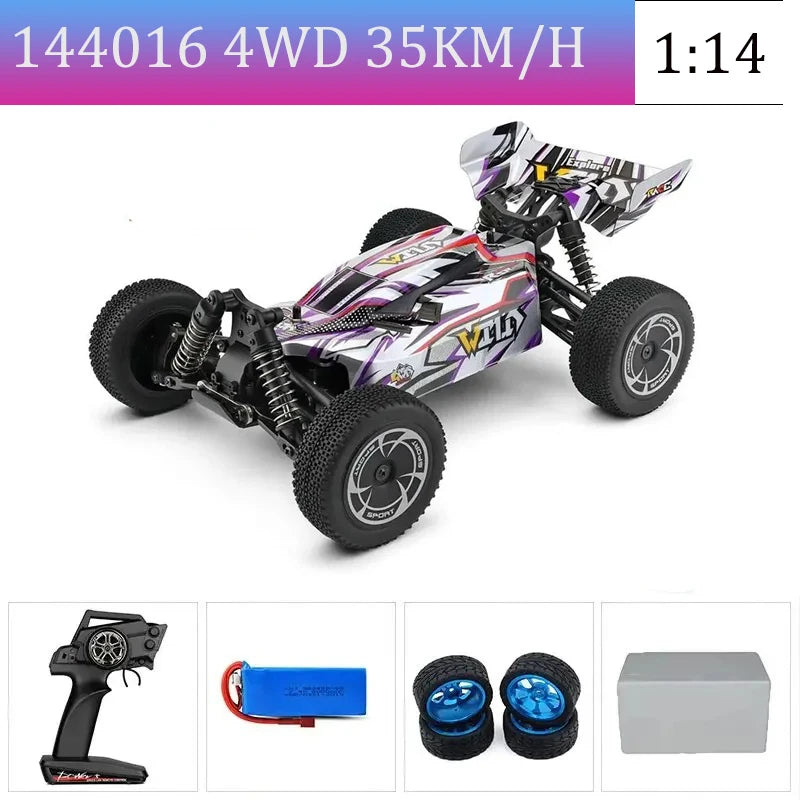 WLtoys144010 4WD Model with A Top Speed of 75 Km/h 1:14 Scale, High-speed Remote-controlled Off-road Drifting Racing Car for Boy