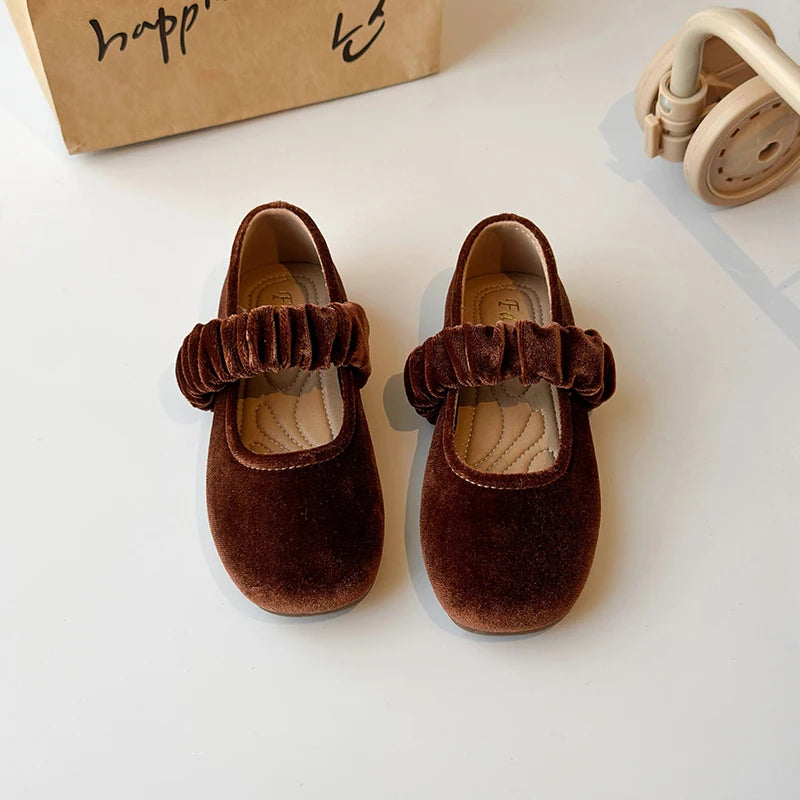 Spring Girl's Casual Shoes Round Toe Shallow Hook-loop Chic Kid's Flat Shoe Solid Colors Anti-slip Daily Comfy Children Shoe