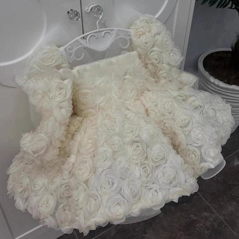 Baby girls party dresses pink elegant kids beauty pageant clothing