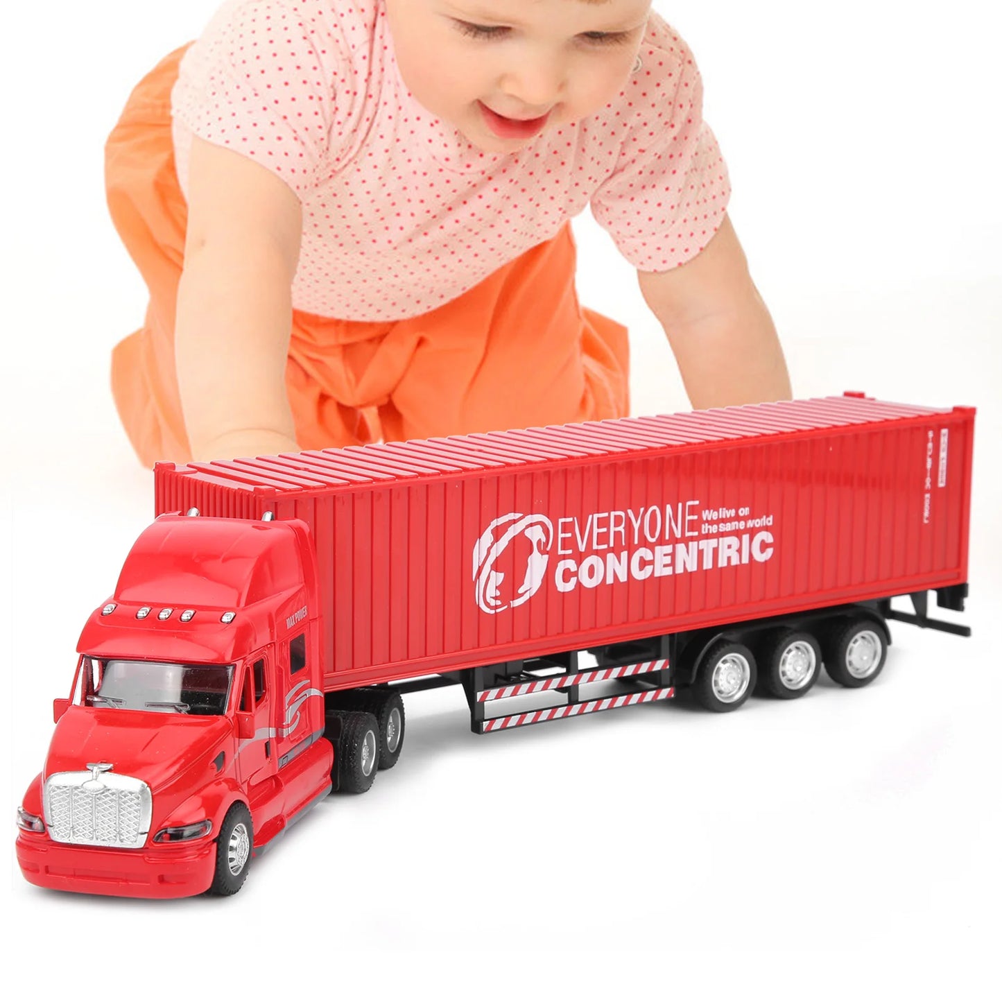 1:48 Alloy Container Car Model with Pull Back Function