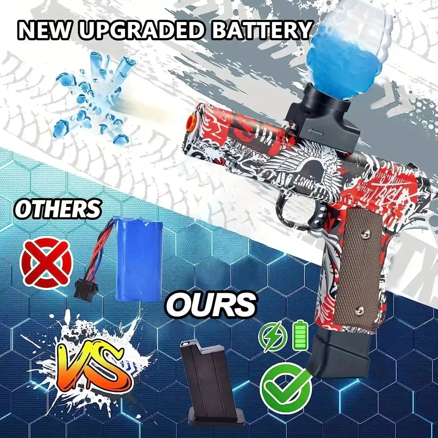 Electric Blaster Pistol Toy - Automatic Outdoor Gun Play