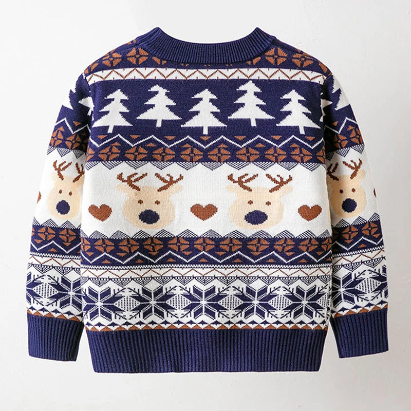 Andres Winter Cartoon Reindeer Print Sweater - GuGuTon baby store - Baby Fashion - Toddlers Outfits - Babies Outfits - Toddler Clothes - Kids Clothing - Newborn Clothes - Newborn Wear - Kids Wear - Trending Clothes - Trending Outfits - Fall Fashion - Winter Fashion - Girls Clothes - Boys Clothes - Babies Wear - Kids Accessories - KidsWear - Summer Clothes - Summer Fashion - Summer Trend - Falls Sweaters - Tops - Bottom - Jeans - Blouse - Dresses - Newborn Dresses - Toys