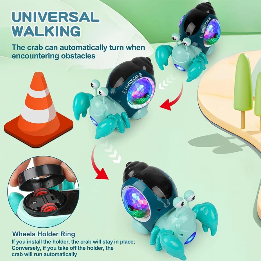Luminous Snail Toy,Baby Electric Snail Toy, Musical Crawling Toys