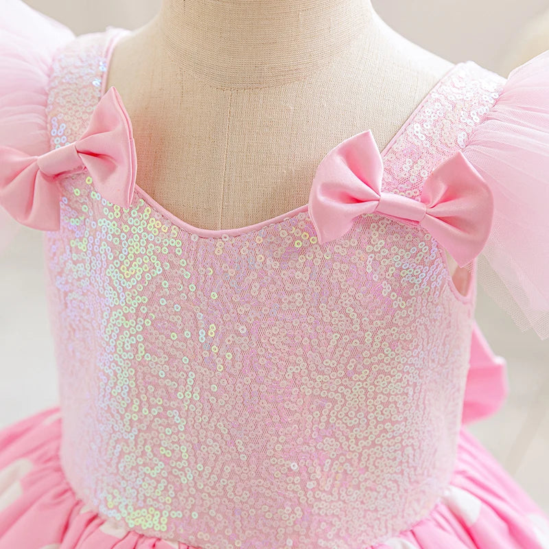 Girls' Princess Dress, Baby's First Birthday Tutu Dress, Flower Girl Wedding Dress