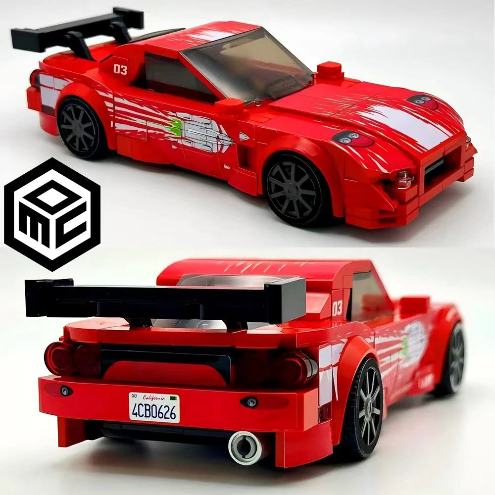 Building Blocks MOC-17 2019 Racing Series Movie RX-7 Supercar City Highway Modular Assembly Toy Children Boy Gift Speed Set