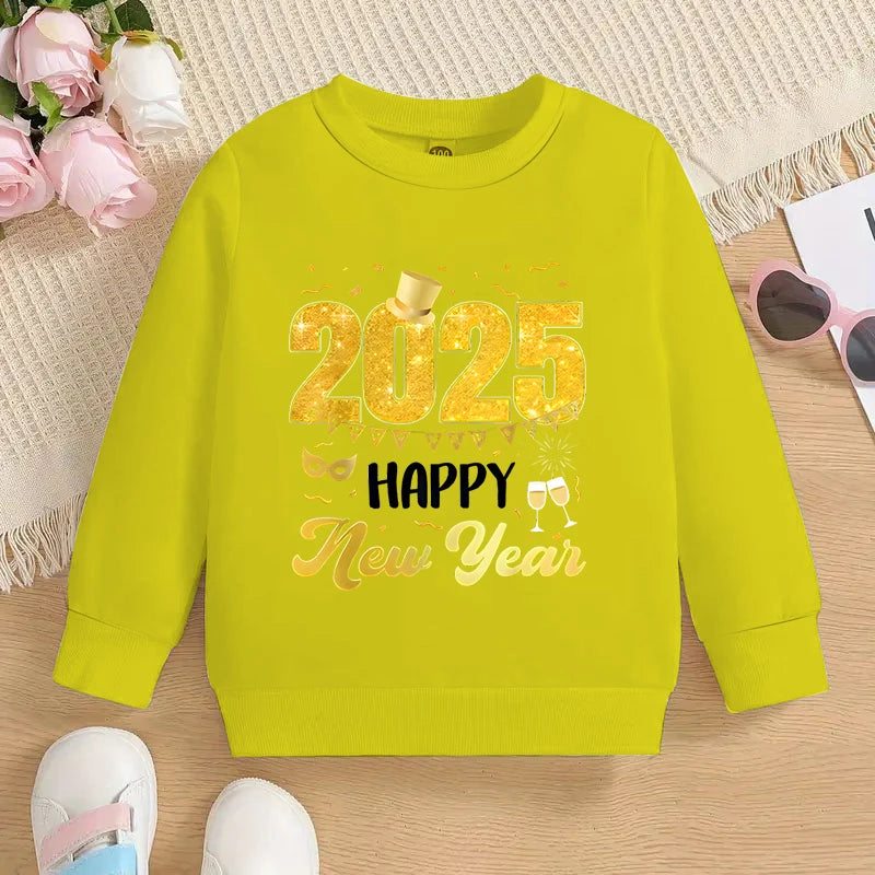 Tony 2025 Happy New Year Print Sweater - GuGuTon baby store - Baby Fashion - Toddlers Outfits - Babies Outfits - Toddler Clothes - Kids Clothing - Newborn Clothes - Newborn Wear - Kids Wear - Trending Clothes - Trending Outfits - Fall Fashion - Winter Fashion - Girls Clothes - Boys Clothes - Babies Wear - Kids Accessories - KidsWear - Summer Clothes - Summer Fashion - Summer Trend - Falls Sweaters - Tops - Bottom - Jeans - Blouse - Dresses - Newborn Dresses - Toys