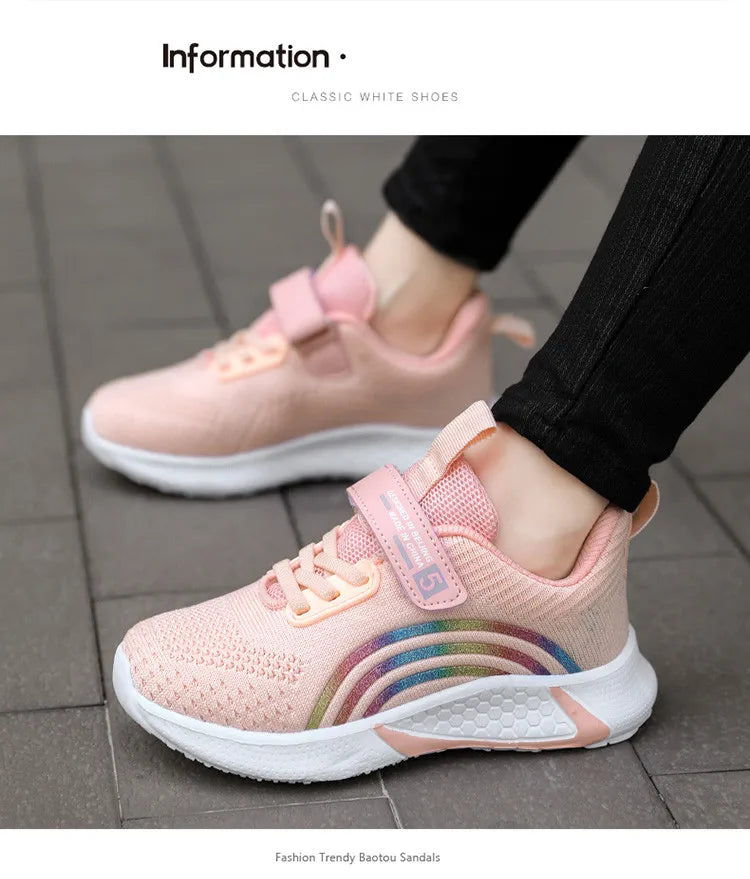 New Design Red Trainers Shoes for Kids Girls Comfortable Platform Girl Sports Shoes Large Size 38 Children's Running Sneakers