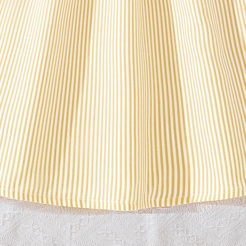 4-7 Years Girl Dress Summer New Stripe Ruffled Sleeveless V-Neck Dress