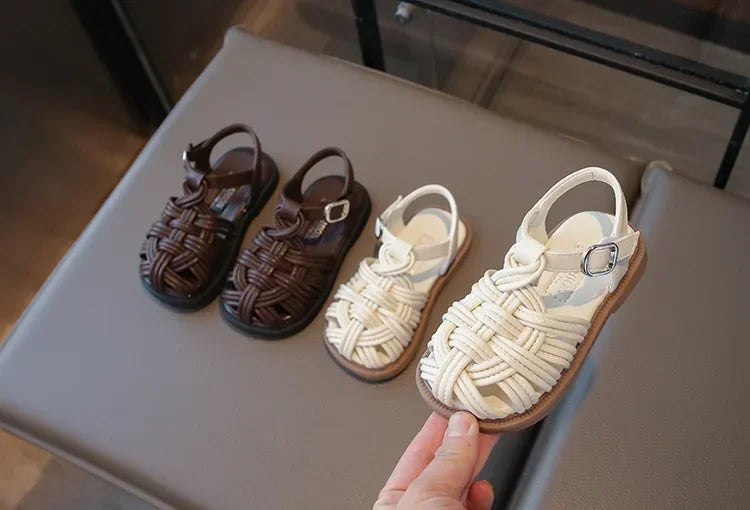 New Sandals Summer Children's Woven Casual Baby Shoes Girls