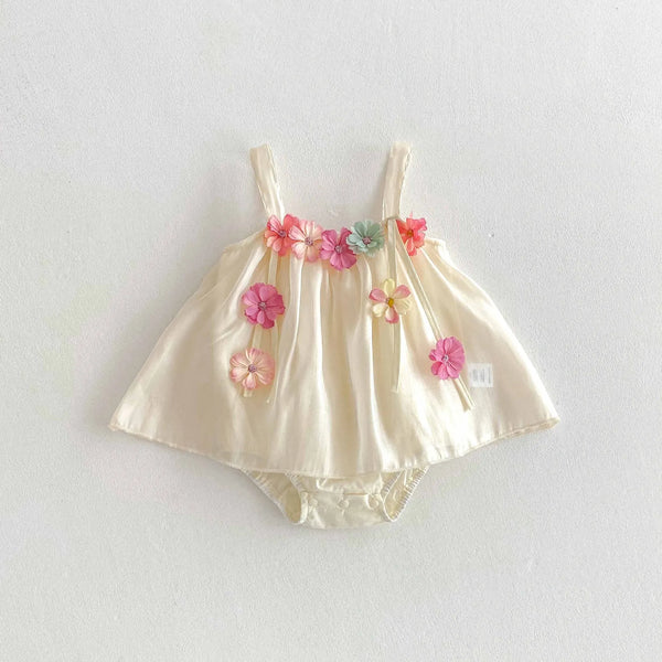 3D Flower Strap Romper