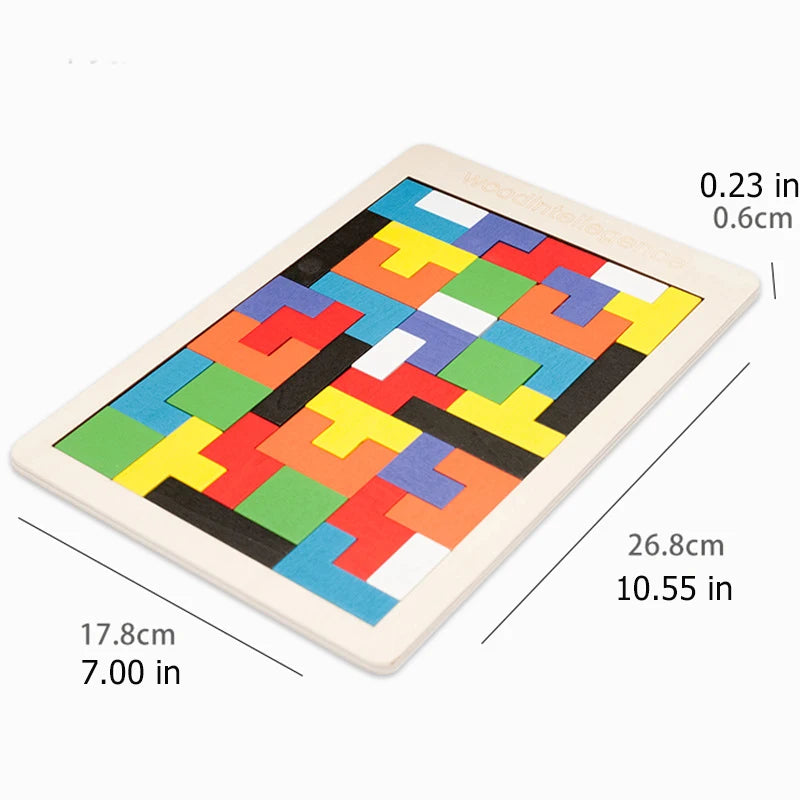 Colorful wooden puzzle toys Tangram Montessori materials children's puzzle
