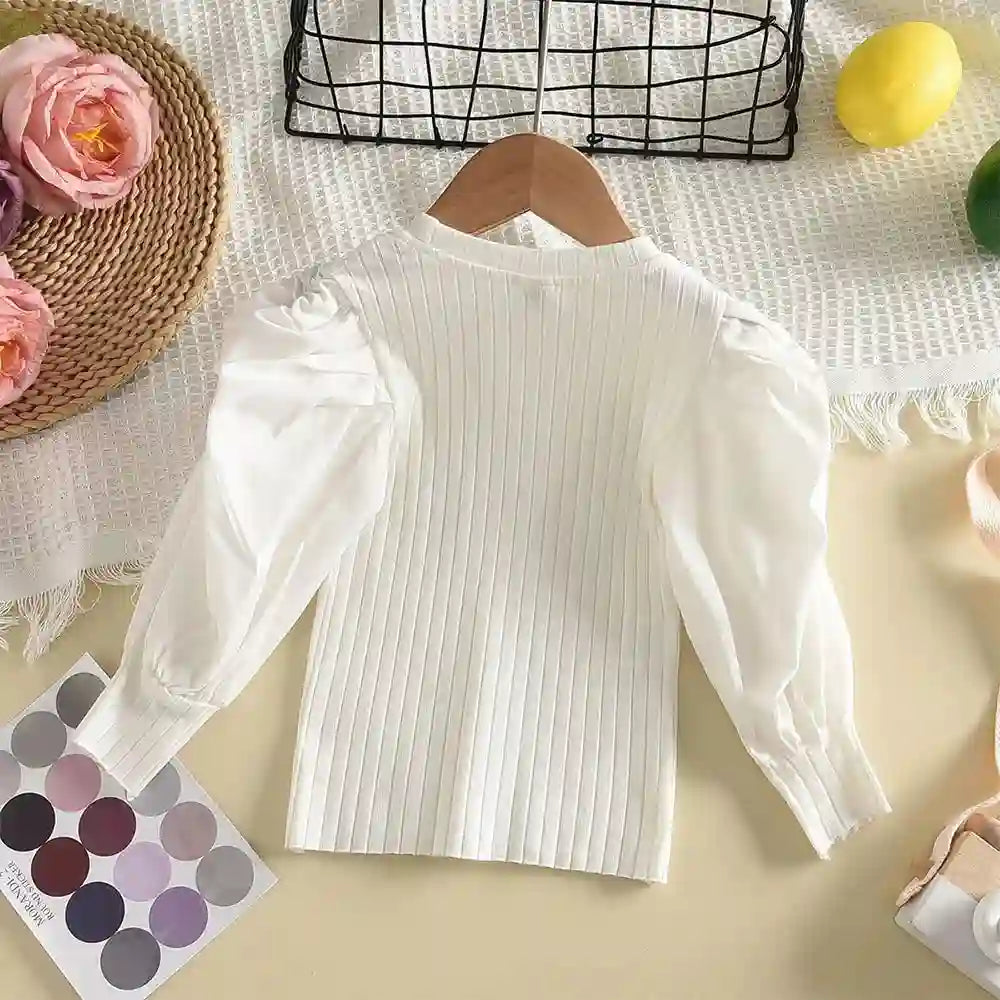 Isabella Bear Leader Puff Long Sleeve Tops