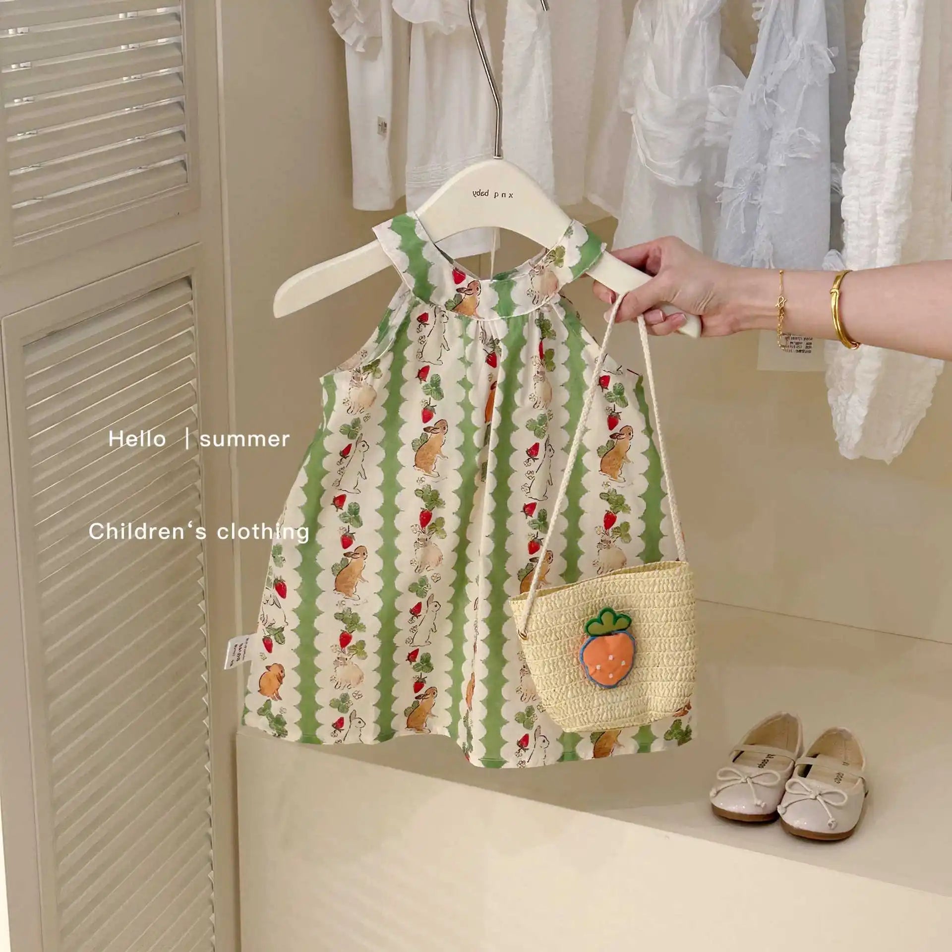 Paula Sleeveless Cartoon Rabbit Print A Line Striped Cotton Kid Baby - GuGuTon baby store - Baby Fashion - Toddlers Outfits - Babies Outfits - Toddler Clothes - Kids Clothing - Newborn Clothes - Newborn Wear - Kids Wear - Trending Clothes - Trending Outfits - Fall Fashion - Winter Fashion - Girls Clothes - Boys Clothes - Babies Wear - Kids Accessories - KidsWear - Summer Clothes - Summer Fashion - Summer Trend - Falls Sweaters - Tops - Bottom - Jeans - Blouse - Dresses - Newborn Dresses - Toys