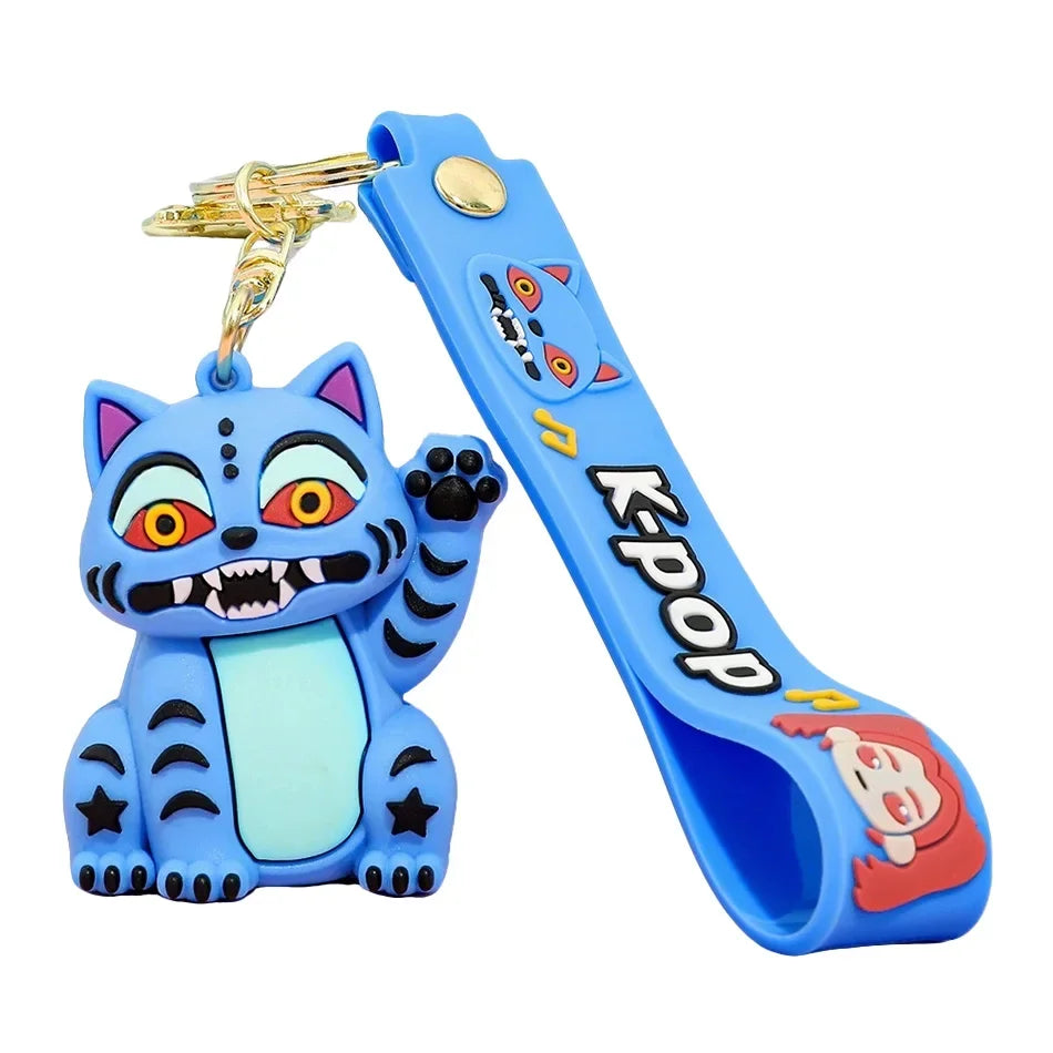 2026 3D Printed Anime Movie KPop& Devil Hunter Girls Derpy Keychains Doll Cute Tiger Action Model Toy Collection Christmas Gifts