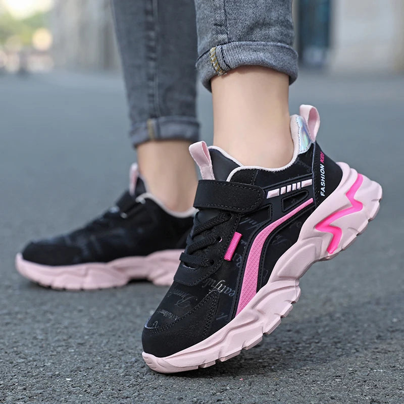 Girls Sneakers Fashion Non-Slip Casual Flat Running Shoes for Student's