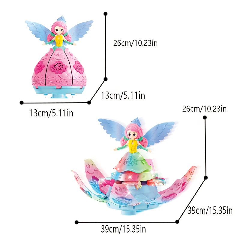 Dreamy Fairy Princess Electric Toys That Girls Love, colorful Sound and Light Rotating Dance, Toys and Gifts That Babies Love