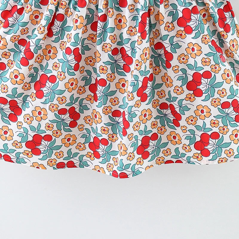 Skye Toddler Girls Floral Dress - Summer Navy Collar Style