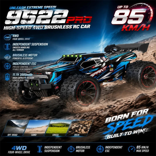SCY 9522PRO 1:16 Brushless RC Car 85KM/H High Speed 4WD Off-Road Drift Racing Car Professional Remote Control