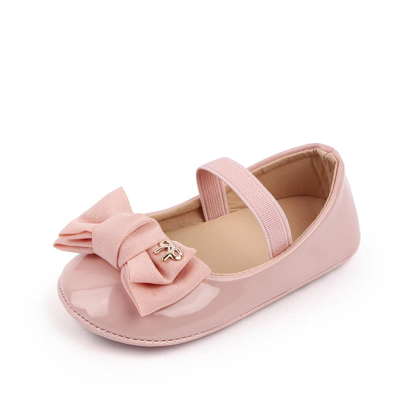 Baby Girl Shoes Cute Bowknot Toe-covered Soft PU Mary Jane Shoes Anti-slip Sole Spring Summer Sandal for 0-6-12m Baby Girl 2023