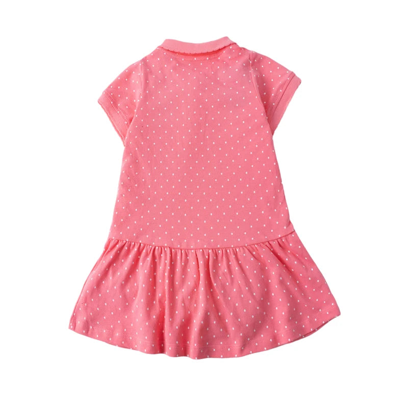 Carla Strawberry Appliques Lovely Kids Girls Causal Polo Dresses