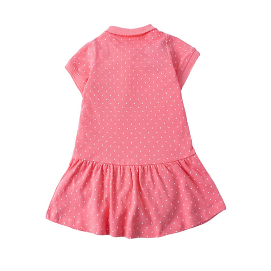 Carla Strawberry Appliques Lovely Kids Girls Causal Polo Dresses