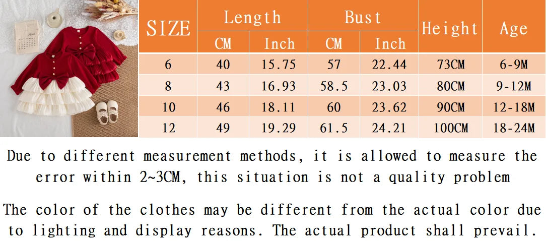 Sasha Spring And Autumn New Red Bow Baby Girl Dress