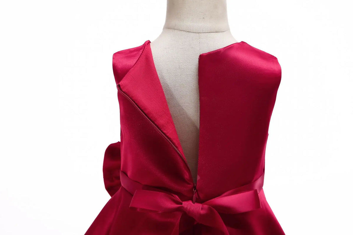 Young Kids Elegant Performance Dress For Teenager Girls Big Bow Princess Dresses