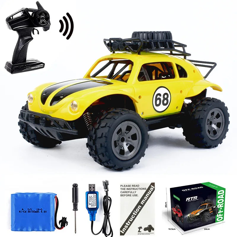 KYAMRC 1:18 2.4G 4 Channels RC Beetle Rock Crawlers Car 18km/h Double Motors Drive Car Remote Control Car Model Off-Road toy