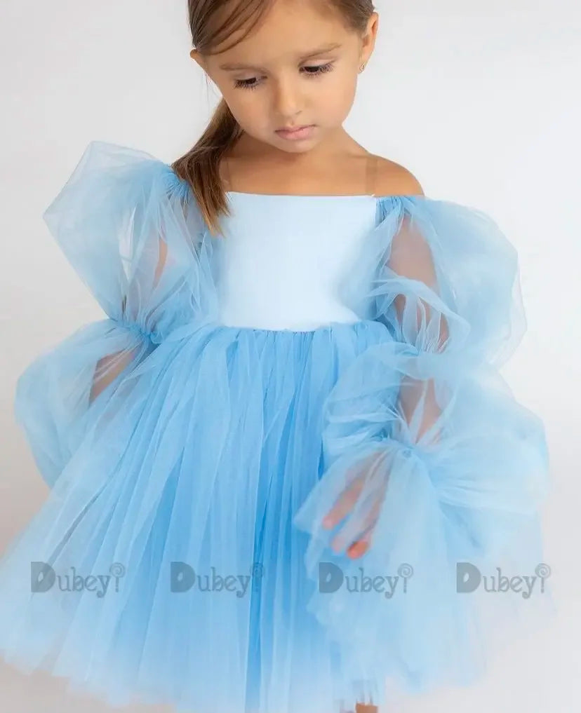 New Born Baby Girls Birthday Dress for Toddlers White Wedding Party Gown