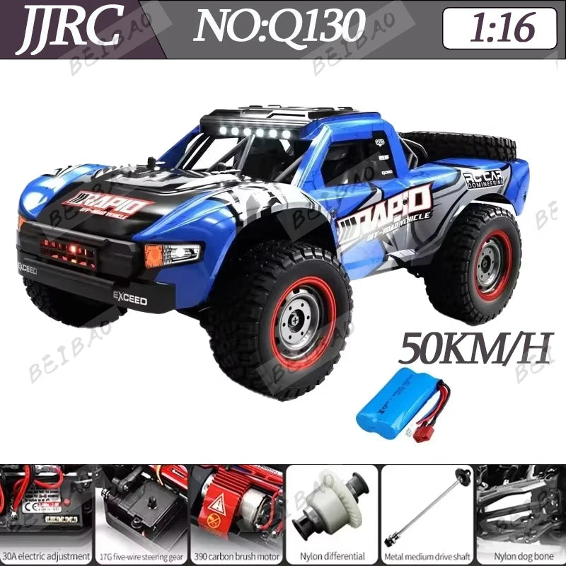 JJRC Q130 Q130-C 70KM/H 4WD RC Car with Light Brushless Motor Remote Control Car High Speed Drift Monster Truck Adults Kids Toys