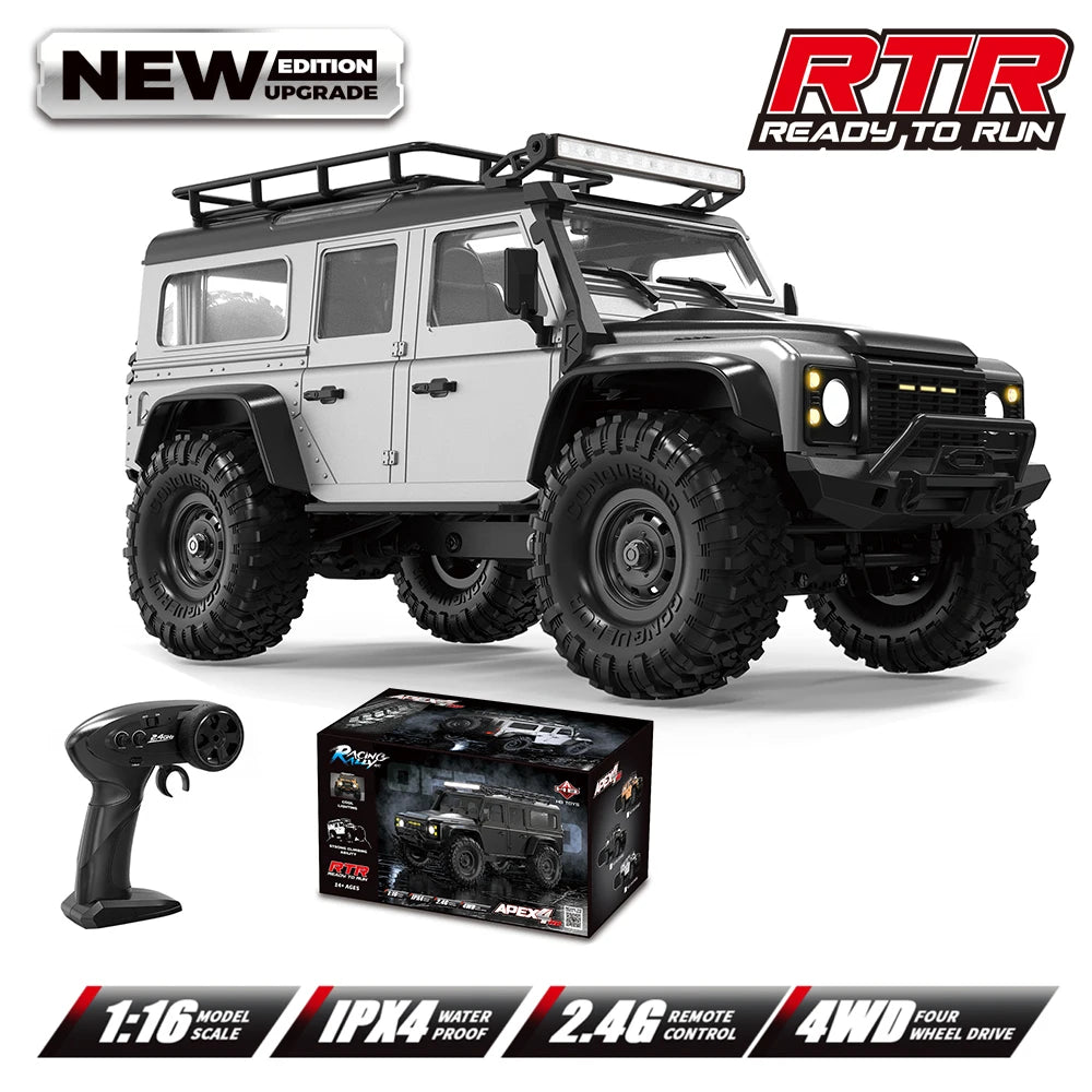 1:16 Scale Ford Bronco RC Rock Crawler Monster Truck 4WD High-Speed Electric Off-Road Toy Car for Boys Outdoor Gifts