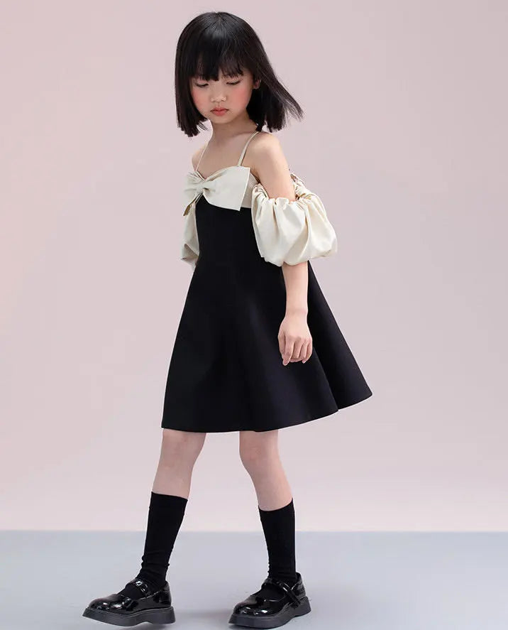 Young Girls New Design Dresses Two Ways To Wear Clothes 2025 Fashion Elegant Bow Patchwork High Grade Teen Girls Dress 5-14Years