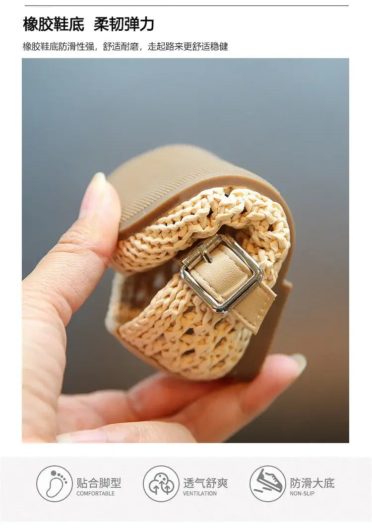 2026 New Summer Baby Shoes For Girls Cut-out Breathable Toddler Kids Sandals Soft Sole Non-slip Fashion Little Girls Sneakers