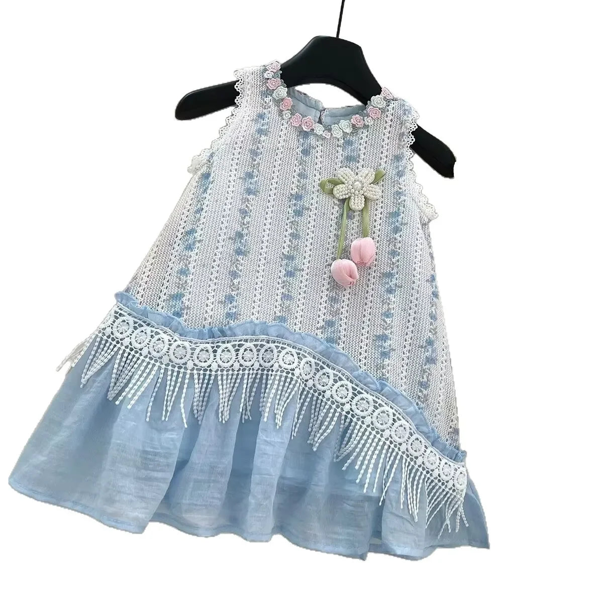 Girls Casual Dresses Enchanted Lace Sundress - Princess Vacation Gown for Girls