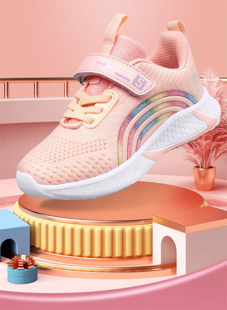 New Design Red Trainers Shoes for Kids Girls Comfortable Platform Girl Sports Shoes Large Size 38 Children's Running Sneakers