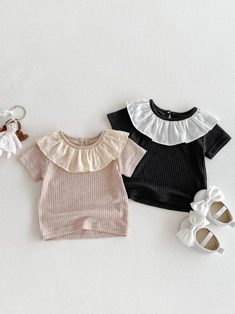 Montse Cute Patchwork Short Sleeved Tops