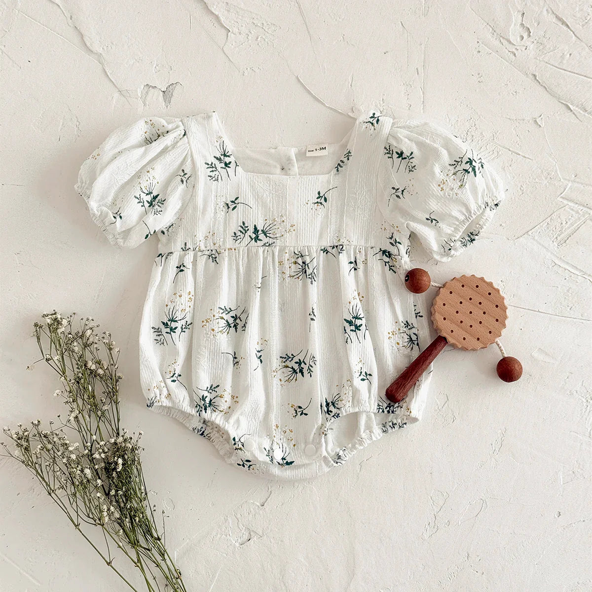 Puff Sleeve Garden Romper