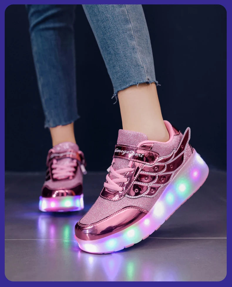 Dual-Use Sneakers Roller Shoes for Kids