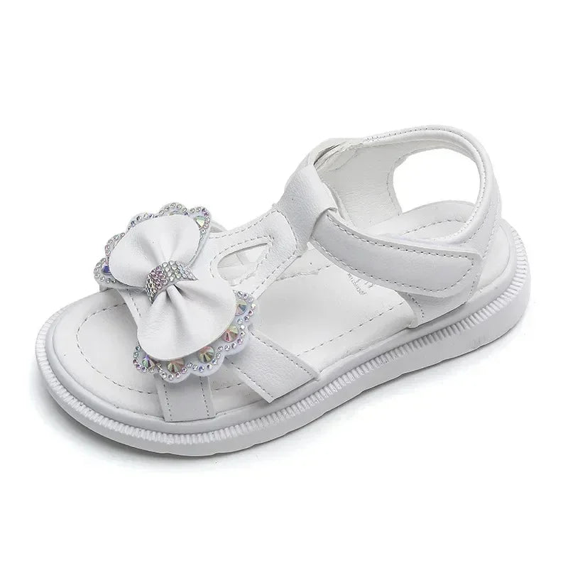 Girls Sandals Kids Soft Soles Casual Princess Shoes New Water Diamond Beach Shoes Bow Shaped Girl Sandals